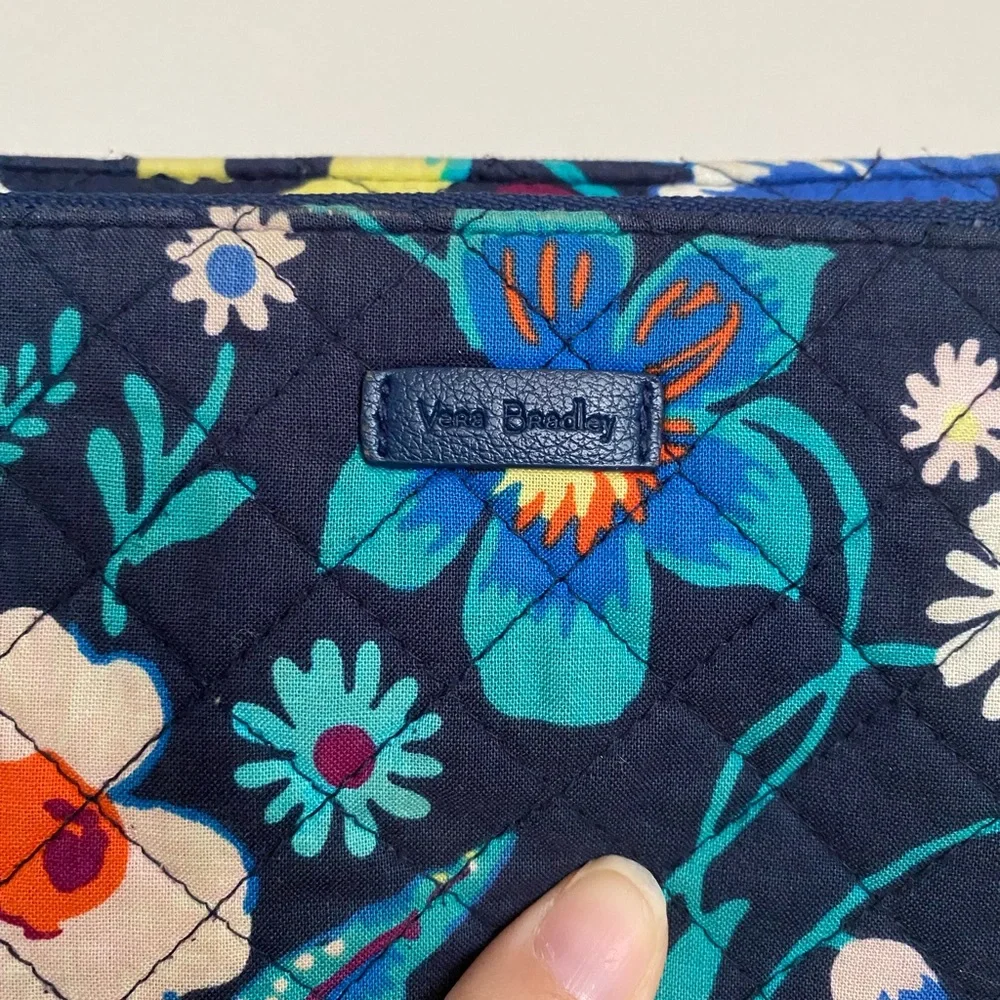 Vera Bradley Floral Quilted Navy Wallet